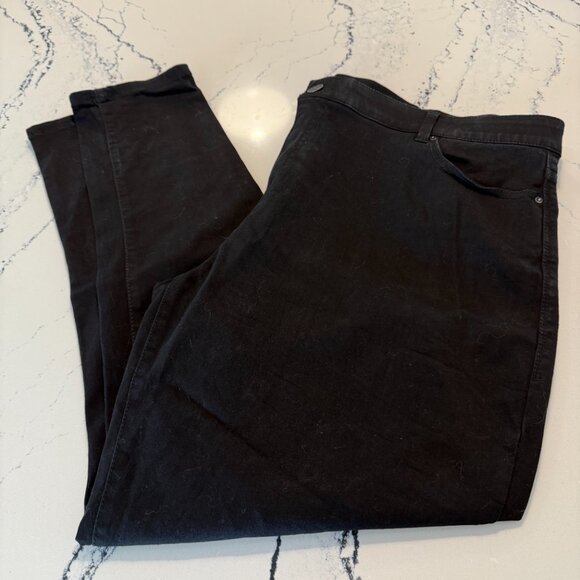 LuLaRoe Denim - Plus Size Skinny Jeans Lularoe Elastic Waist Solid Black Stretch Size 24-26